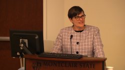 Paula Krebs at podium