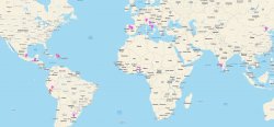 Map of students' family geography