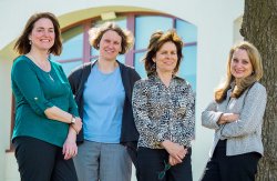 Last year's language days organizers.  Left to right: Kate Loysen (Modern Language and Literatures), Anne Edstrom (Spanish and Italian), Victoria Larson (Institute for the Humanities), Mary Ann Re (Coccia Institute)