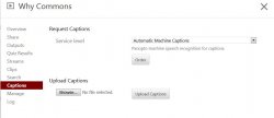 Screenshot pointing out the different steps to enable captions on Panopto