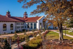 photo of cole hall in autumn
