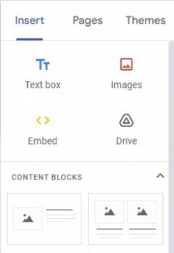 Google sites insert page graphic