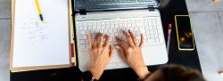 woman working with her laptop