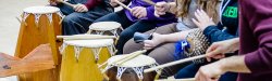 students with drums