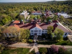 Aerial shot of campus