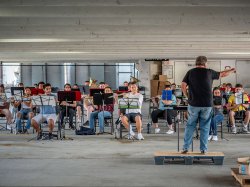 view of band from behind the conductor