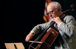 Chaim Zemach playing cello