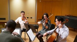 The Rose Quartet rehearsing