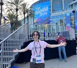 Student Alexa Tabbacchino '24 at NAMM in Anaheim, CA