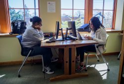 two students sitting at computers
