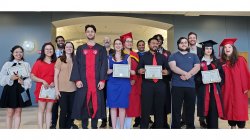 graduating students and mentors at Math department graduation event