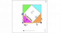 screenshot of geometry program looking at hypotenuse and pythagorean theorem