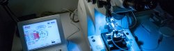 Leica microscope in a dark room
