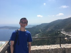 Student at coastal scenic overlook