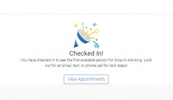 Screenshot of a checked in page