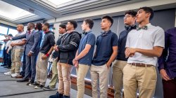boys to men participants on stage