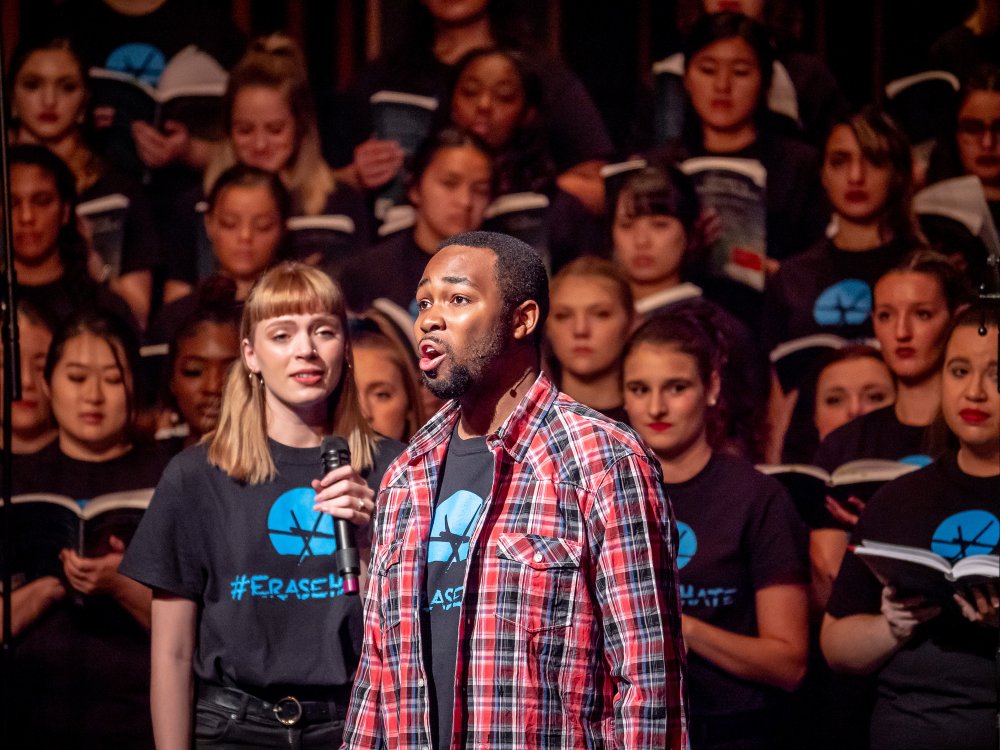 Cali School of Music student singing at Considering Matthew Shepard