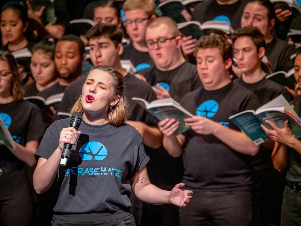 Cali School of Music student singing at Considering Matthew Shepard