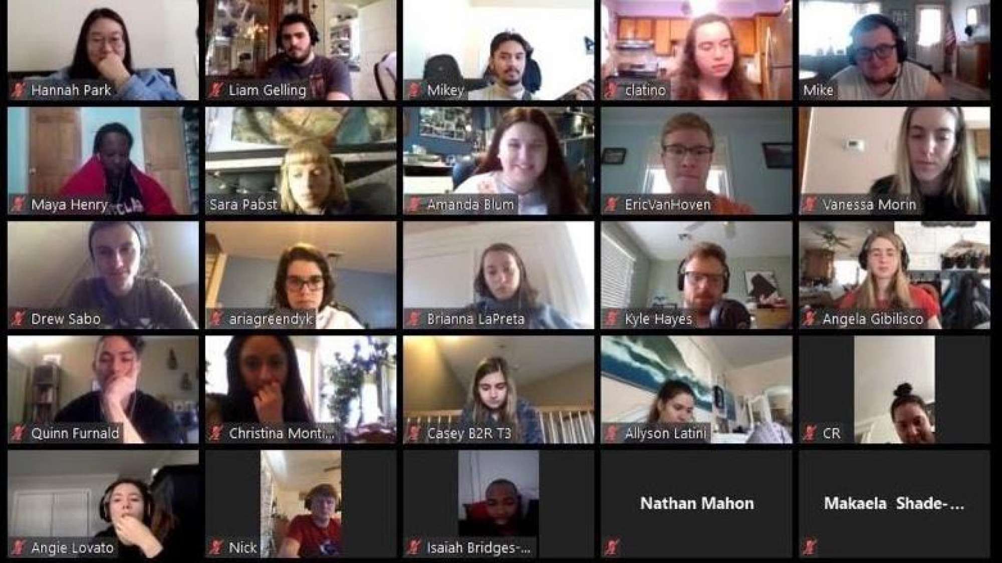 Montclair State University Singers Chorus class connects via Zoom