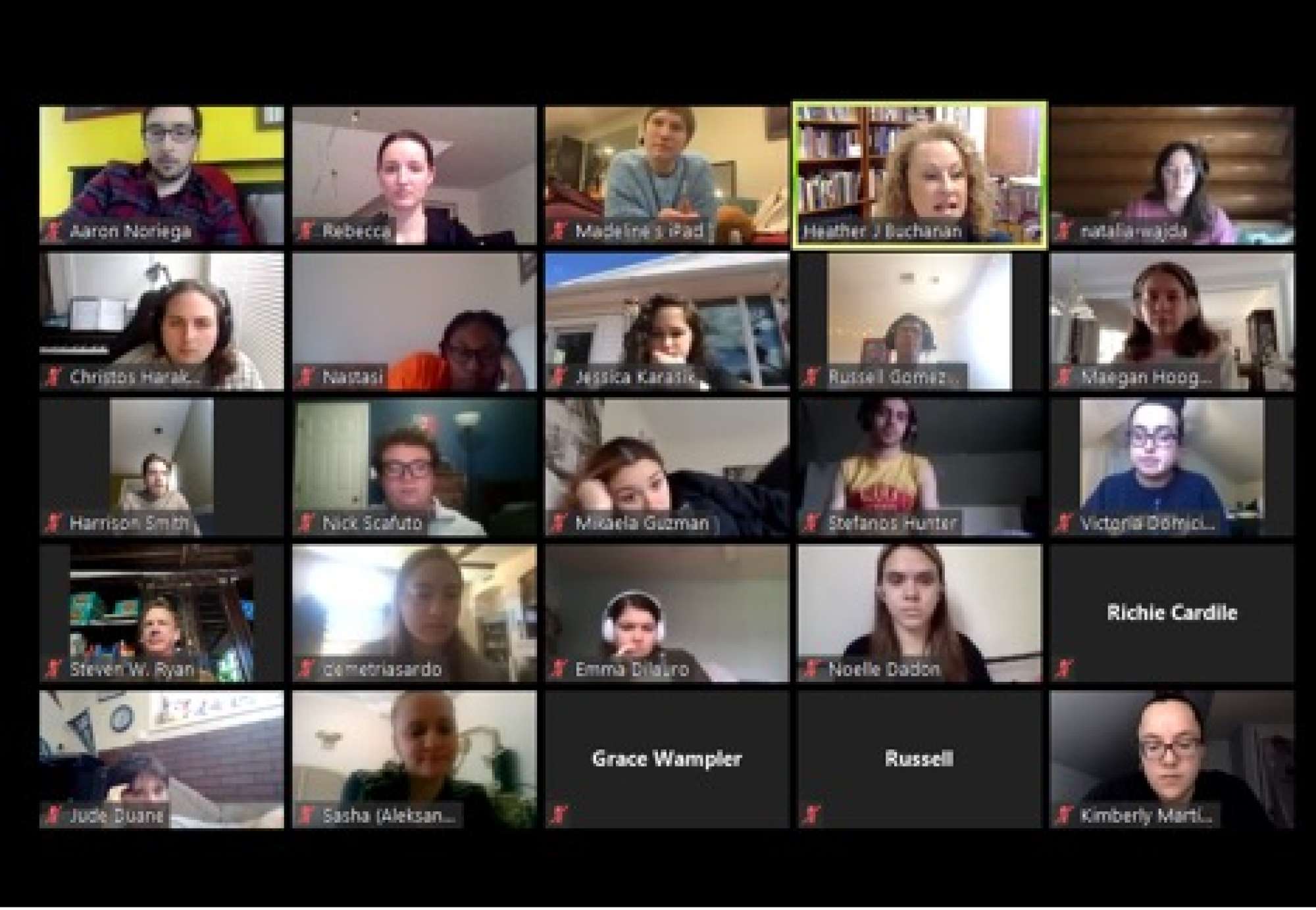Montclair State University Singers Chorus class connects via Zoom