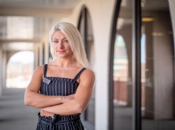 Resident adviser Brianna Kovach, a senior majoring in Family Science and Human Development, says the crisis has made her appreciate the “little things” more.