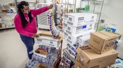 woman unpacking boxes