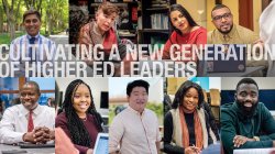 Colalge with caption Creating a New Generation of Higher Ed Leaders