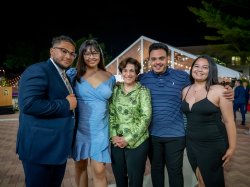 Montclair State University President Susan Cole with students
