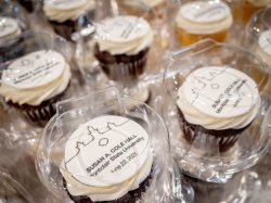 Cupcakes with Susan A. Cole hall printed in frosting