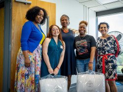 Red Hawk Rising Teacher Academy participants with Academy co-directors Danielle Epps and Mayida Zaal, and Robin Wilson