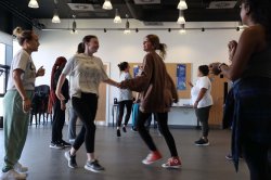 students dancing in a studio