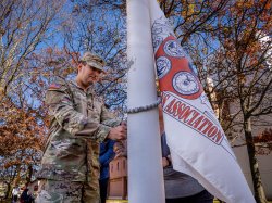 Photo of Veteran and Military Student Association’s flag.