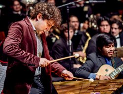 Sparni plays the vibraphone