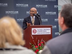 Developer Baye Adofo-Wilson speaks at the opening.
