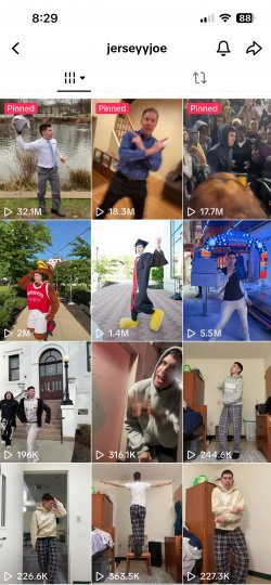 A collage of videos from Jersey Joe on TikTok.
