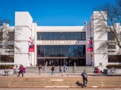 Front view of Student Center on Montclair State University.