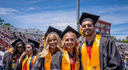 Undergraduate students in regalia at Convocation.