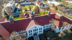 aerial photo of campus