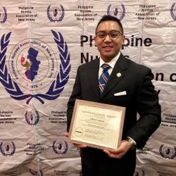 School of Nursing MSN student receiving scholarship award from PNANJ