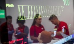 Nursing students training in the Montclair State School of Nursing.
