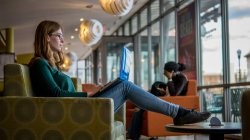 Graduate student on laptop