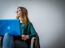Student working on computer