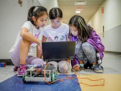 K-12 CS students particpating in robotics at Montclair State University