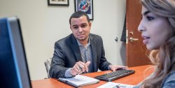 Feliciano School of Business student