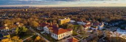 aerial shot of campus