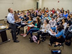 Professor Hamden instructing students.