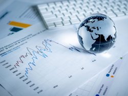 photo of printed charts showing stock activity