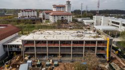 Aerial view of campus construction