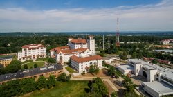 Aerial view of the Montclair State University Campus.