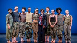 Doctor Cole with student dancers